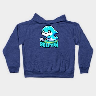 Golphin! Cute Golfing Dolphin Pun Kids Hoodie